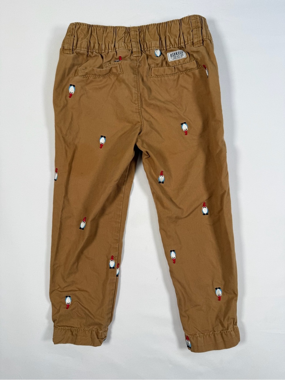 OSHKOSH B'GOSH Toddler Boy Gnome Embroidered Khaki Pants Cottagecore Holiday 3T - Picture 2 of 9
